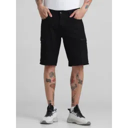 Jack & Jones Black Denim Cotton Regular Fit Shorts-picture-36