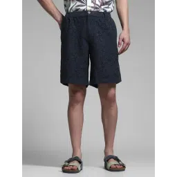 Jack & Jones Blue Cotton Regular Fit Embroidered Shorts-picture-35