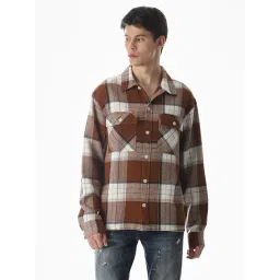 Jack & Jones Brown Cotton Regular Fit Checks Shirt-picture-33