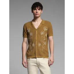 Jack & Jones Brown Cotton Regular Fit Embroidered Shirt-picture-12
