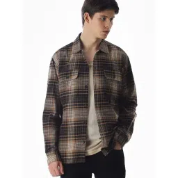 Jack & Jones Brown Oversized Checks Shirt-picture-37