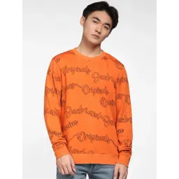 Jack & Jones Burnt Orange Cotton Regular Fit Printed Sweatshirt-picture-17