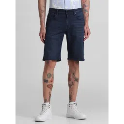 Jack & Jones Dark Blue Denim Cotton Regular Fit Denim Shorts-picture-40