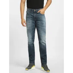 Jack & Jones Dark Blue Denim Cotton Slim Fit Distressed Jeans-picture-12