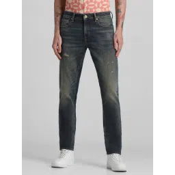 Jack & Jones Dark Blue Denim Cotton Slim Fit Distressed Jeans-picture-18