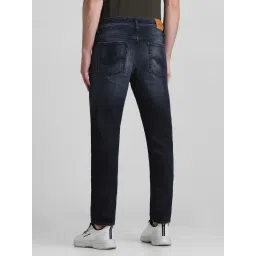 Jack & Jones Dark Blue Denim Cotton Slim Fit Distressed Jeans image 2