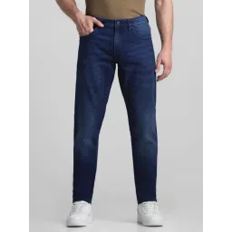 Jack & Jones Dark Blue Denim Cotton Slim Fit Jeans-picture-17