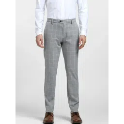 Jack & Jones Grey Regular Fit Flat Front Trousers-picture-27