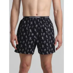 Jack & Jones Jet Black Cotton Regular Fit Printed Boxers-picture-21