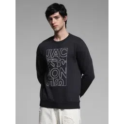 Jack & Jones Jet Black Cotton Regular Fit Printed Sweatshirt-picture-23