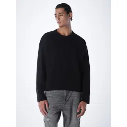 Jack & Jones Jet Black Cotton Regular Fit Printed Sweatshirt-picture-12