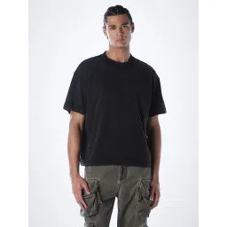 Jack & Jones Jet Black Cotton Regular Fit T-Shirt-picture-34