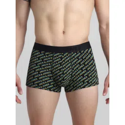 Jack & Jones Jet Black Regular Fit Printed Trunks image 1