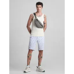 Jack & Jones Light Blue Regular Fit Striped Cotton Shorts-picture-31