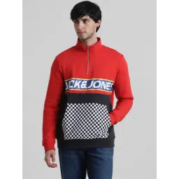 Jack & Jones Mars Red Regular Fit Colour Block Sweatshirt-picture-26
