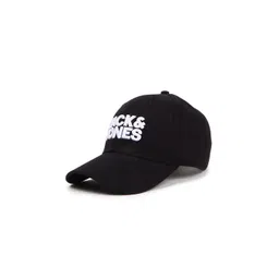 Jack & Jones Men Black & White Printed Pure Cotton Baseball Cap-picture-42