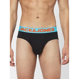 Jack & Jones Men Black Solid Cotton Basic Briefs 116794201-picture-10