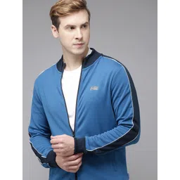Jack & Jones Men Blue Navy Blue Solid Bomber Jacket With Shoulder Taping Detail-picture-11