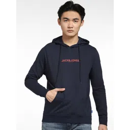 Jack & Jones Men Blue Printed Hooded Sweatshirt-picture-15