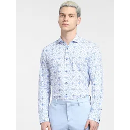 Jack & Jones Men Blue Slim Fit Floral Printed Formal Shirt-picture-25