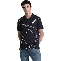 jack & jones Men Cotton Brand Logo Printed Polo Collar Short Sleeves Applique Slim Fit T-Shirt-picture-14