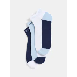 Jack & Jones Men Cotton Pack Of 3 Colourblocked Ankle Length Socks-picture-40