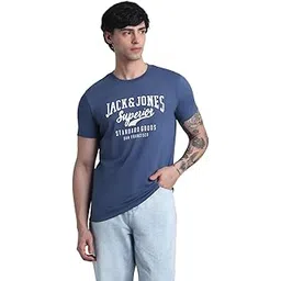 jack & jones Men Cotton Typography Printed Slim Fit T-Shirt-picture-17