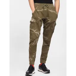 Jack & Jones Men Green & White Printed Cotton Joggers-picture-27