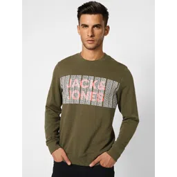 Jack & Jones Men Green Brand Logo Printed Sweatshirt-picture-18