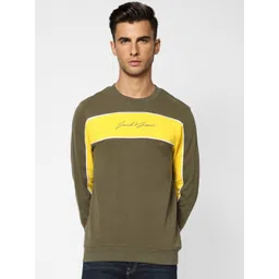Jack & Jones Men Green Colourblocked Sweatshirt-picture-29