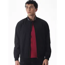 Jack & Jones Men Mandarin Collar Solid Bomber Jacket-picture-16