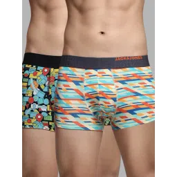 Jack & Jones Men Multicolor Regular Abstract Print Trunk - Pack of 2-picture-19
