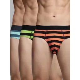 Jack & Jones Men Multicolor Regular Stripes Brief - Pack of 3-picture-21