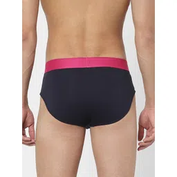 Jack & Jones Men Navy Blue Solid Cotton Basic Briefs 116794203 image 4