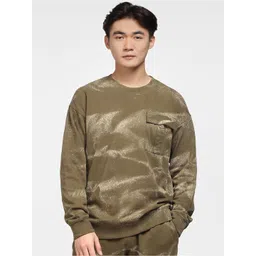 Jack & Jones Men Olive Green Printed Cotton Sweatshirt-picture-17