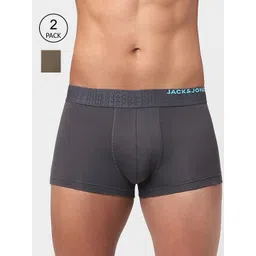 Jack & Jones Men Pack of 2 Solid Cotton Trunks-picture-22