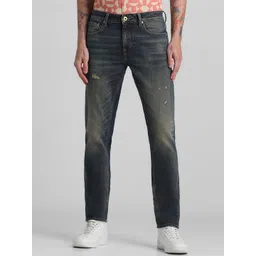 Jack & Jones Men Slim Fit Low-Rise Low Distress Light Fade Stretchable Jeans-picture-37