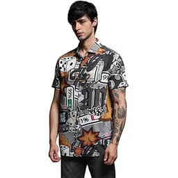 jack & jones Men Spread Collar Graphic Printed Cotton Relaxed Fit Casual Shirt-picture-10