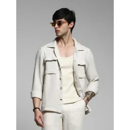 Jack & Jones Men Spread Collar Textured Casual Shirt-picture-28