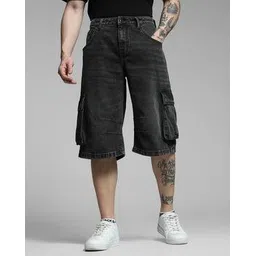jack & jones Men Washed Loose Fit Denim Shorts-picture-14