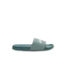 Jack & Jones Men's SMU Iceberg Green Logo Print Pool Slides-picture-41
