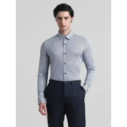 Jack & Jones Navy Cotton Slim Fit Printed Shirts-picture-48