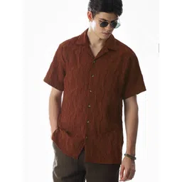 Jack & Jones Relaxed Fit Cuban Collar Textured Opaque Shirt-picture-24