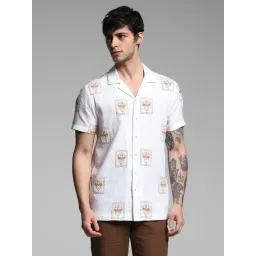 Jack & Jones White Cotton Comfort Fit Printed Shirt-picture-17
