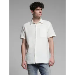 Jack & Jones White Cotton Regular Fit Textured Shirt-picture-10