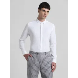 Jack & Jones White Cotton Slim Fit Shirts-picture-16