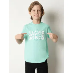 Jack & Jones Junior Aqua Blue Printed T-Shirt-picture-34