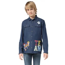 Jack & Jones Junior Blue Cotton Printed Full Sleeves Shirt-picture-12