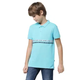 Jack & Jones Junior Blue Cotton Printed Polo T-Shirt-picture-14