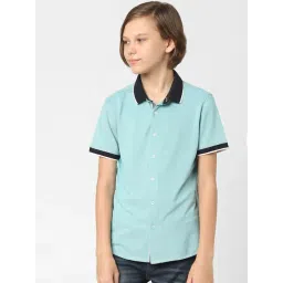 Jack & Jones Junior Boys Blue Solid Shirt-picture-24